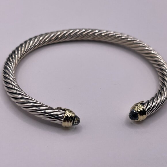 David Yurman Cable Classics Bracelet with Prasiolite in Silver with 18K Gold - Picture 8 of 9